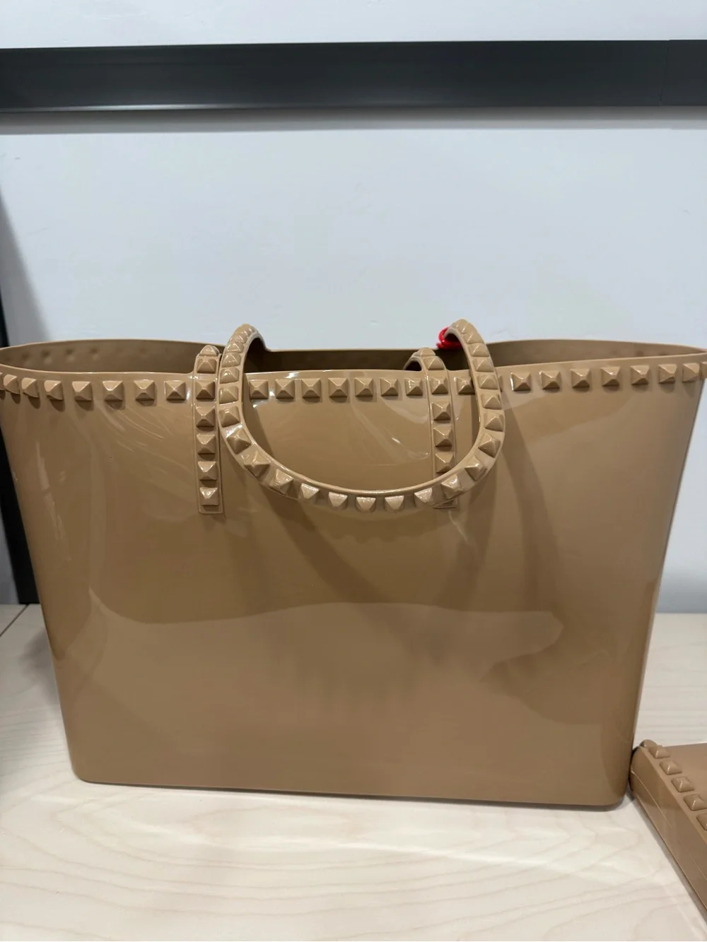 Carmen Sol Angelica Studded Tote & Nora Pouchette Set with Red Heart Tag